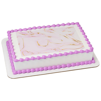 Pink Marble Image Photo Cake - Image 1