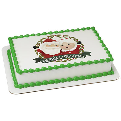 Merry Mr. and Mrs. Claus Cake - Image 1