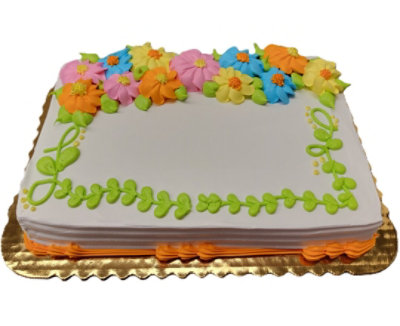 Floating Flowers Sheet Cake - Image 1