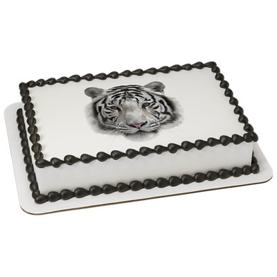 White Tiger Image Photo Cake - Image 1
