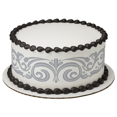 Silver Filigree Strip Photo Cake - Image 1