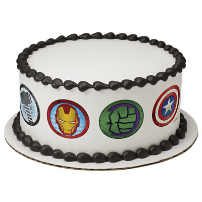 MARVEL Character Icons Strip Photo Cake - Image 1