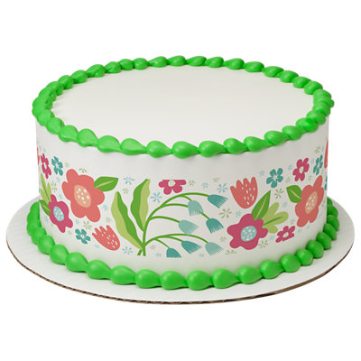 Delicate Florals Strip Photo Cake - Image 1