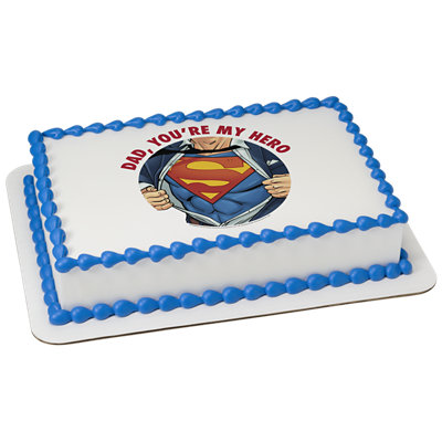 Superman Dad, You're My Hero Image Photo Cake - Image 1