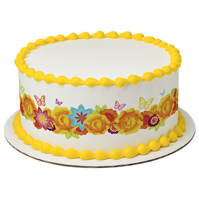 Marigolds Strip Photo Cake - Image 1