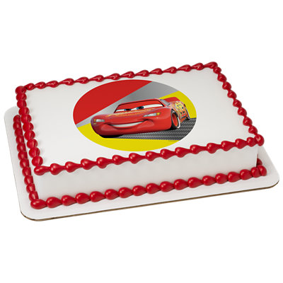 Disney and Pixar's Cars Lightning Mcqueen Image Photo Cake - Image 1