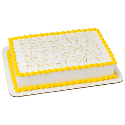 Gold Cracked Glass Image Photo Cake - Image 1