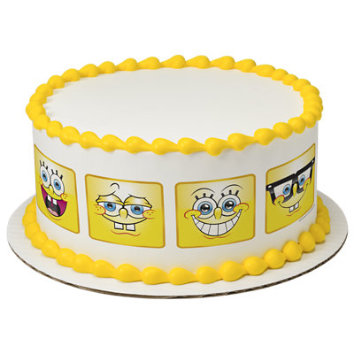 Spongebob Many Faces Strip Photo Cake - Image 1