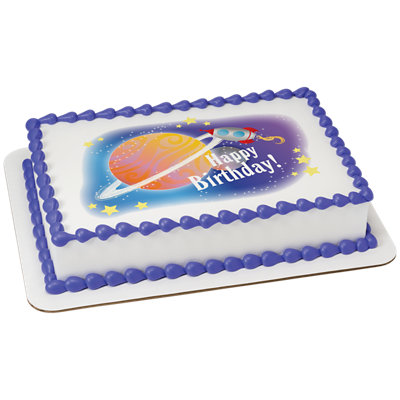 Space Birthday Image Photo Cake - Image 1