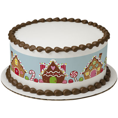 Gingerbread Village Strip Photo Cake - Image 1