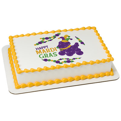 Mardi Gras Bead Dog Cake - Image 1