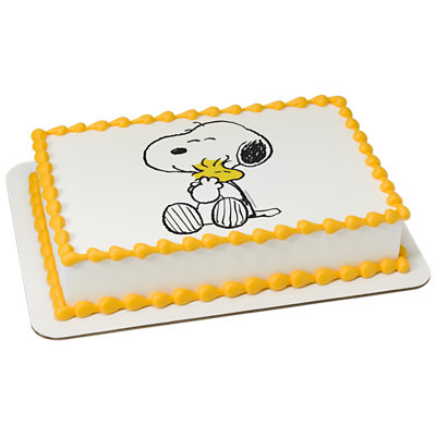 Peanuts Snoopy And Woodstock Image Photo Cake - Image 1