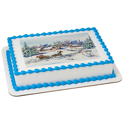 Sleigh Bells Ringing Image Photo Cake - Image 1