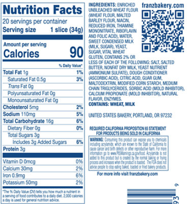 Franz Milk Bread - 24 OZ - Image 4