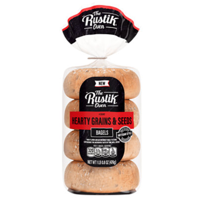 Rustik Oven Hearty Grains And Seeds Bagels - 17 OZ - Image 1