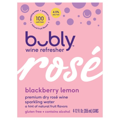 Bubly Wine Refresher Rose Blckbry Lemon In Cans - 4-12 FZ - Image 2