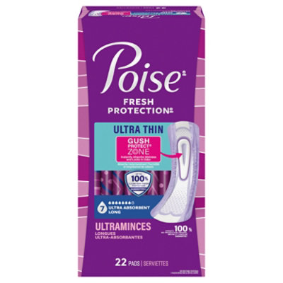 Poise Ultrathn Ultra Pad Convenience Pack Long Length 22 - 22 CT - Image 2