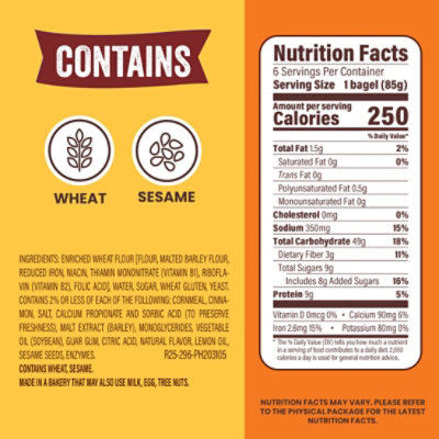 Thomas Cinnamon Swirl Bagels - 18 OZ - Image 2