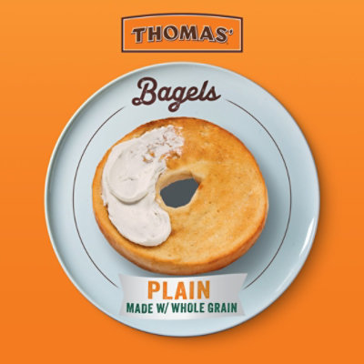 Thomas Bagels Plain Whole Grains - 18 OZ - Image 3