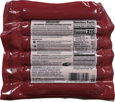 Johnsonville Dr Pepper Smoked Sausage 14oz - 14 OZ - Image 5