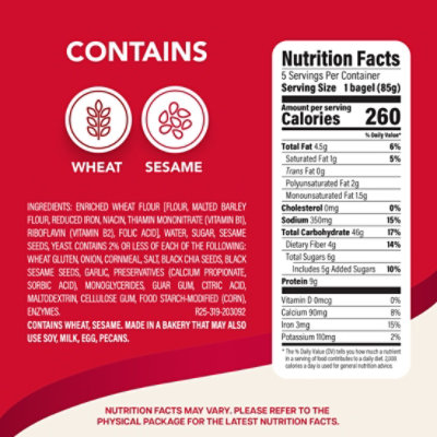 Sara Lee Deluxe Everything Bagels - 5 - 15 OZ - Image 2