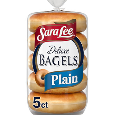Sara Lee Deluxe Plain Bagels 5 Count - 15 OZ - Image 1