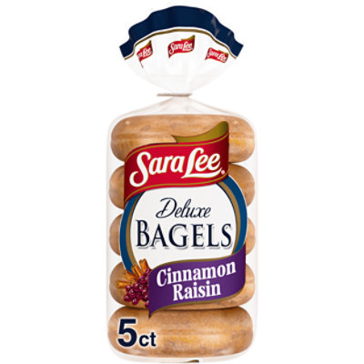 Sara Lee Deluxe Cinnamon Raisin Bagels - 5 - 15 OZ