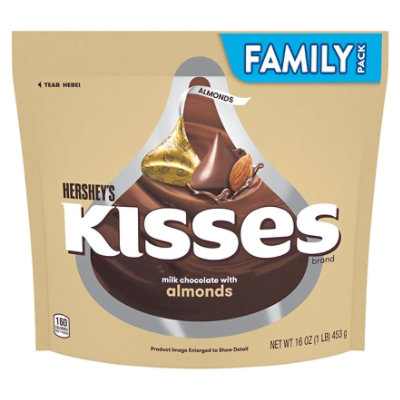 Hersheys Kisses  Milk Chocolate With Almond - 16 OZ - Image 1