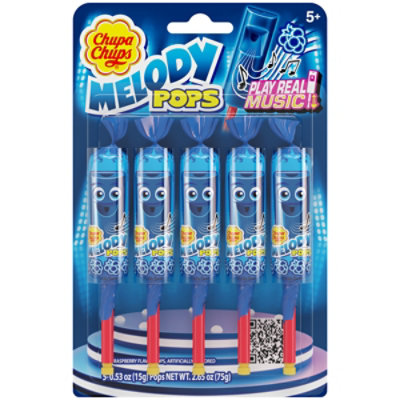Chupa Chups Melody Pops Blue Raspberry - 12 CT - Image 1
