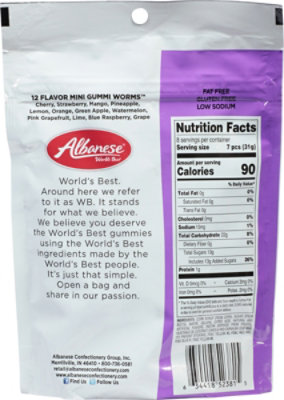 Albanese Gummi Mini Worms 12 Flavors - 9 OZ - Image 6