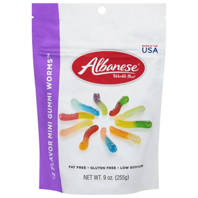 Albanese Gummi Mini Worms 12 Flavors - 9 OZ - Image 1