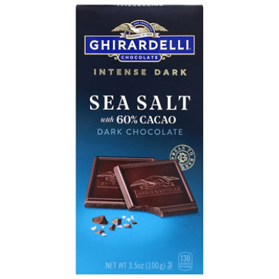 GHIRARDELLI PREMIUM DARK Sea Salt Dark Chocolate Bar - 3.5 Oz - Image 3