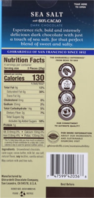 GHIRARDELLI PREMIUM DARK Sea Salt Dark Chocolate Bar - 3.5 Oz - Image 7