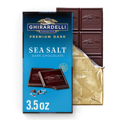 GHIRARDELLI PREMIUM DARK Sea Salt Dark Chocolate Bar - 3.5 Oz - Image 1