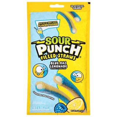 Sour Punch Filled Straws Blue Raspberry Lemonade - 5 OZ - Image 1