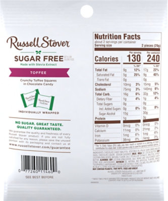 Russell Stover Sugar Free Toffee Squares - 2 OZ - Image 5