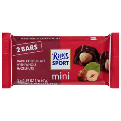 Ritter Sport Dark Chocolate W/whole Hazelnuts - 1.18 OZ - Image 1