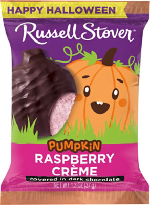 Russell Stover Pumpkin Dark Chocolate Raspberry Creme - 1.3 OZ - Image 2