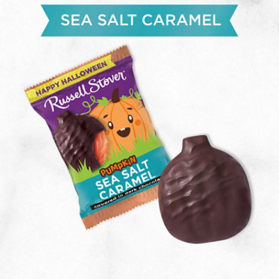 Russell Stover Pumpkin Dark Chocolate Sea Salt Caramel - 1.3 OZ - Image 3