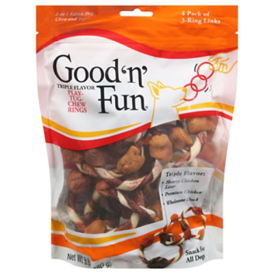Dingo Good N Fun Tug Rings Triple Flavor - 4 CT - Image 1
