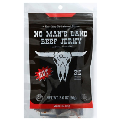 No Mans Land Beef Jerky Hot - 2 OZ - Image 1
