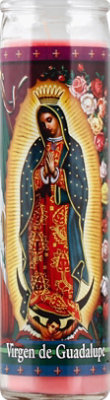 Virgen De Guadalupe Pink Wax Candle - EA - Image 2