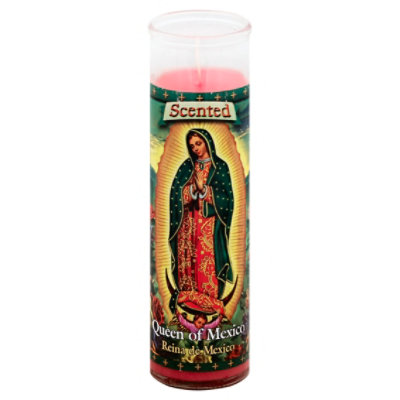 St Jude Candle Reina De Mexico Scented Pink Wax - EA - Image 1