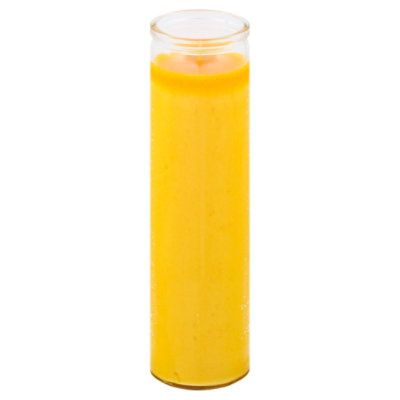 Clear Glass Yellow Wax Candle - EA - Image 1
