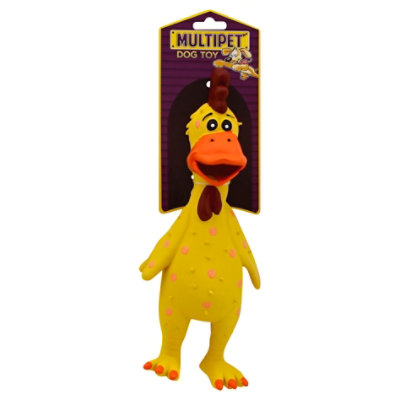 Multipets Latex Polka Dot Globken Chicken Dog Toy - EA - Image 1