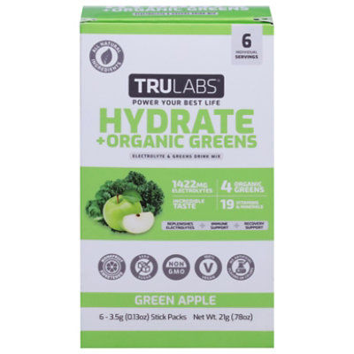 Trulabs Hydrate Greens Green Apple - 6 CT - Image 3