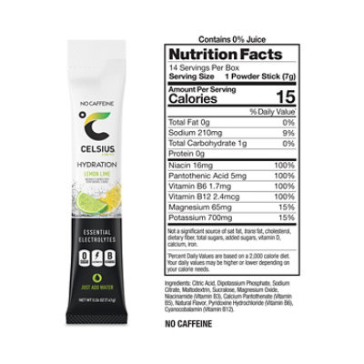 Celsius Hydration Lemon Lime - 14 CT - Image 3