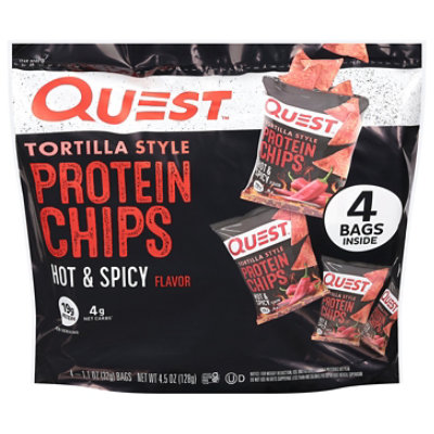 Quest Chips Tortilla Protein Hot And Spicy  4ct - 4.5 OZ - Image 2