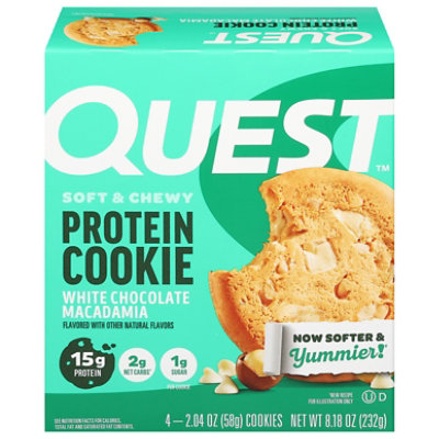 Quest Protein Cookie White Chocolate Macadamia - 8.18 OZ - Image 2
