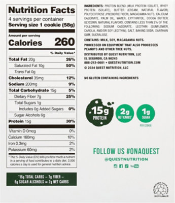 Quest Protein Cookie White Chocolate Macadamia - 8.18 OZ - Image 5